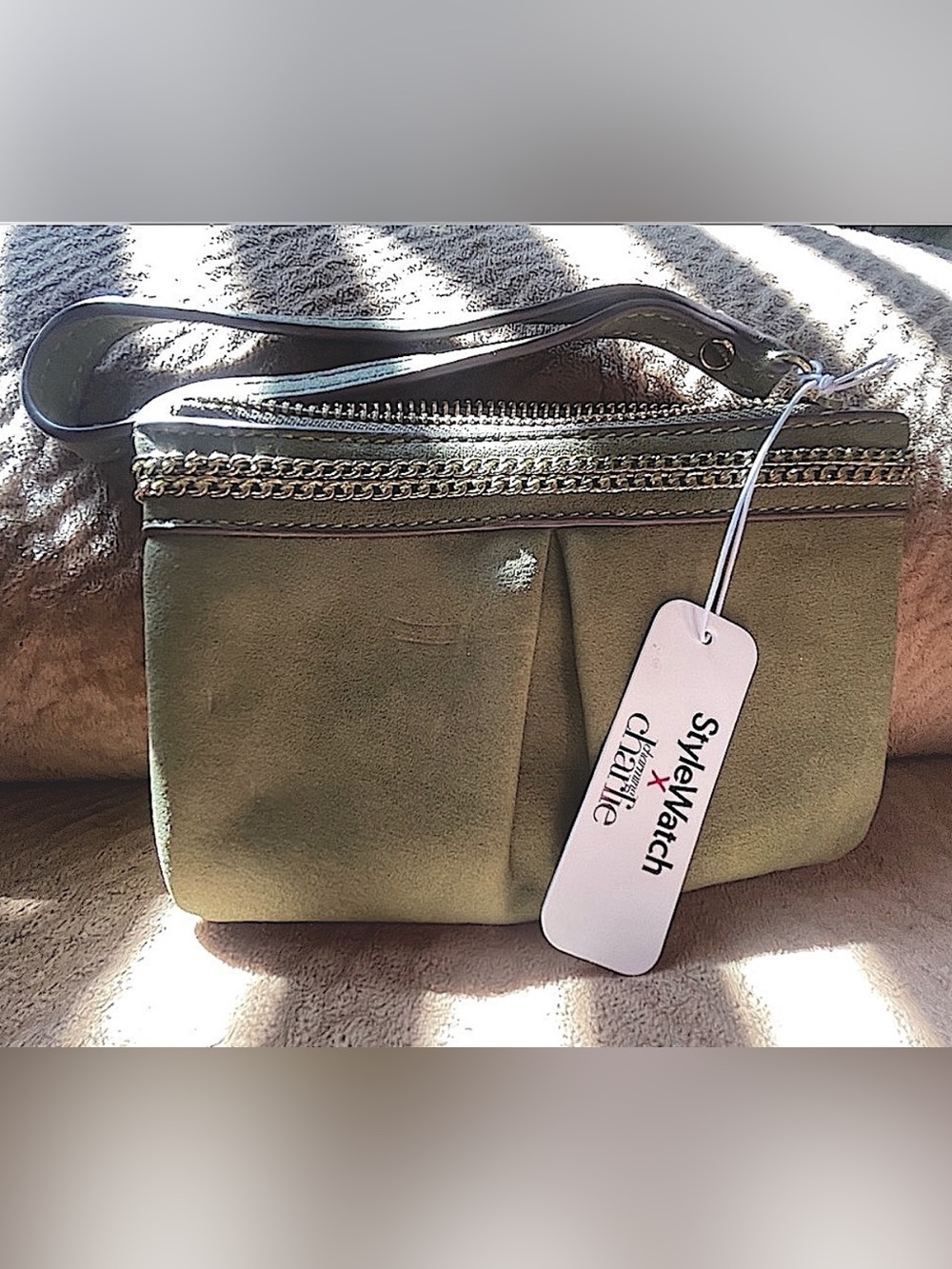 Wristlet in Olive Green with Gold Accents - Charming Charlie - Picture 3 of 13